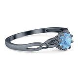 Round Natural Stone Solitaire Ring