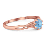 Round Natural Stone Solitaire Ring