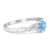 Round Natural Stone Solitaire Ring