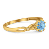 Round Natural Stone Solitaire Ring