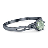 Round Natural Stone Solitaire Ring