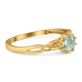 Round Natural Stone Solitaire Ring