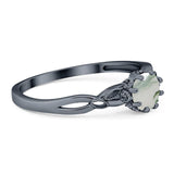 Round Natural Stone Solitaire Ring