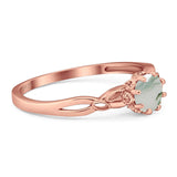 Round Natural Stone Solitaire Ring