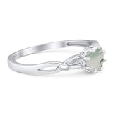 Round Natural Stone Solitaire Ring
