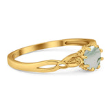 Round Natural Stone Solitaire Ring