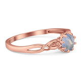 Round Natural Stone Solitaire Ring