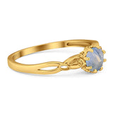 Round Natural Stone Solitaire Ring