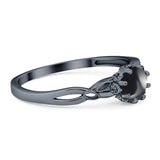 Round Natural Stone Solitaire Ring