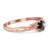 Round Natural Stone Solitaire Ring