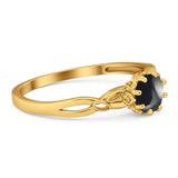 Round Natural Stone Solitaire Ring