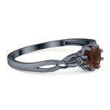 Round Natural Stone Solitaire Ring