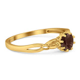 Round Natural Stone Solitaire Ring