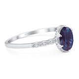 Art Deco Oval Natural Stone Beaded Ring