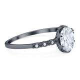 Art Deco Oval Natural Stone Beaded Ring