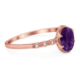 Art Deco Oval Natural Stone Beaded Ring