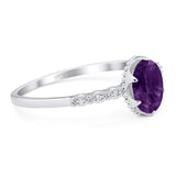 Art Deco Oval Natural Stone Beaded Ring