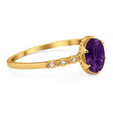 Art Deco Oval Natural Stone Beaded Ring