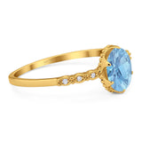 Art Deco Oval Natural Stone Beaded Ring