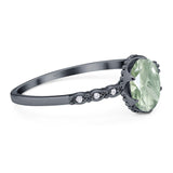 Art Deco Oval Natural Stone Beaded Ring