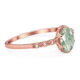 Art Deco Oval Natural Stone Beaded Ring