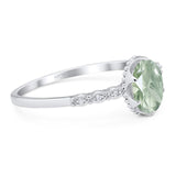 Art Deco Oval Natural Stone Beaded Ring