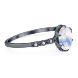 Art Deco Oval Natural Stone Beaded Ring