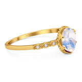 Art Deco Oval Natural Stone Beaded Ring