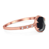 Art Deco Oval Natural Stone Beaded Ring