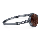 Art Deco Oval Natural Stone Beaded Ring