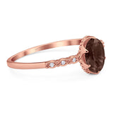 Art Deco Oval Natural Stone Beaded Ring