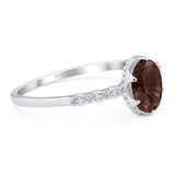 Art Deco Oval Natural Stone Beaded Ring