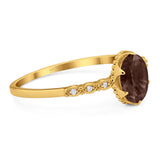 Art Deco Oval Natural Stone Beaded Ring