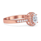 Oval Natural Stone Flower Ring