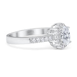 Oval Natural Stone Flower Ring