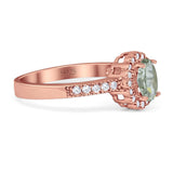 Oval Natural Stone Flower Ring