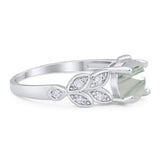 Round Natural Stone Leaf Design Ring