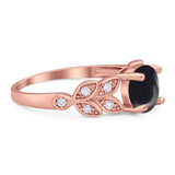 Round Natural Stone Leaf Design Ring