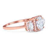 Three Stone Oval Natural Stone Trellis Ring