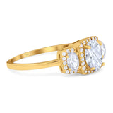 Three Stone Oval Natural Stone Trellis Ring