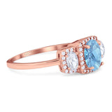 Three Stone Oval Natural Stone Trellis Ring