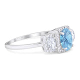 Three Stone Oval Natural Stone Trellis Ring