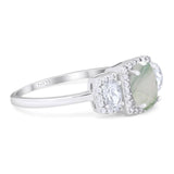 Three Stone Oval Natural Stone Trellis Ring