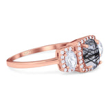 Three Stone Oval Natural Stone Trellis Ring