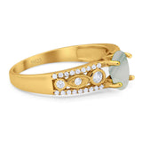 Vintage Style Oval Natural Stone Ring