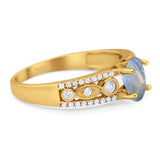 Vintage Style Oval Natural Stone Ring