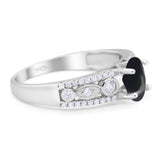 Vintage Style Oval Natural Stone Ring