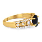 Vintage Style Oval Natural Stone Ring