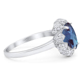 Art Deco Oval Natural Stone Floral Ring