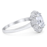 Art Deco Oval Natural Stone Floral Ring